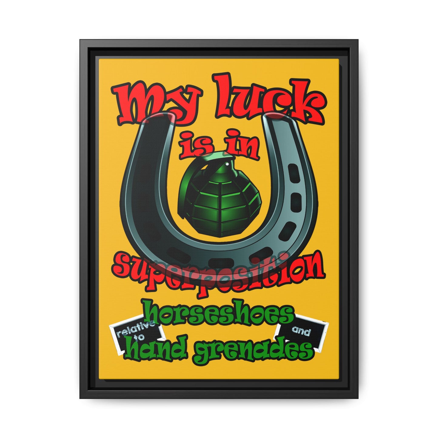 my luck - framed canvas art (yellow)