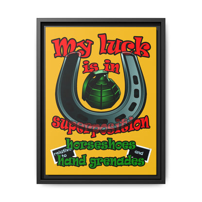 my luck - framed canvas art (yellow)