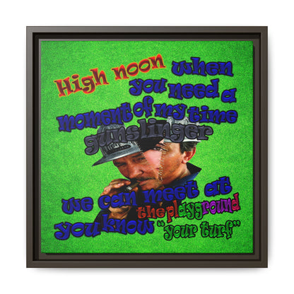 high noon - framed canvas art (green turf)