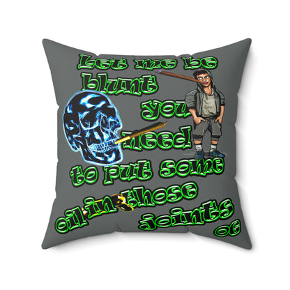 og - Faux Suede Square Pillow - (dark grey)