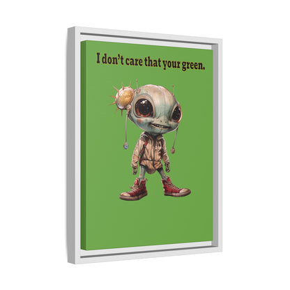 I don't care that your green - framed canvas art (green)