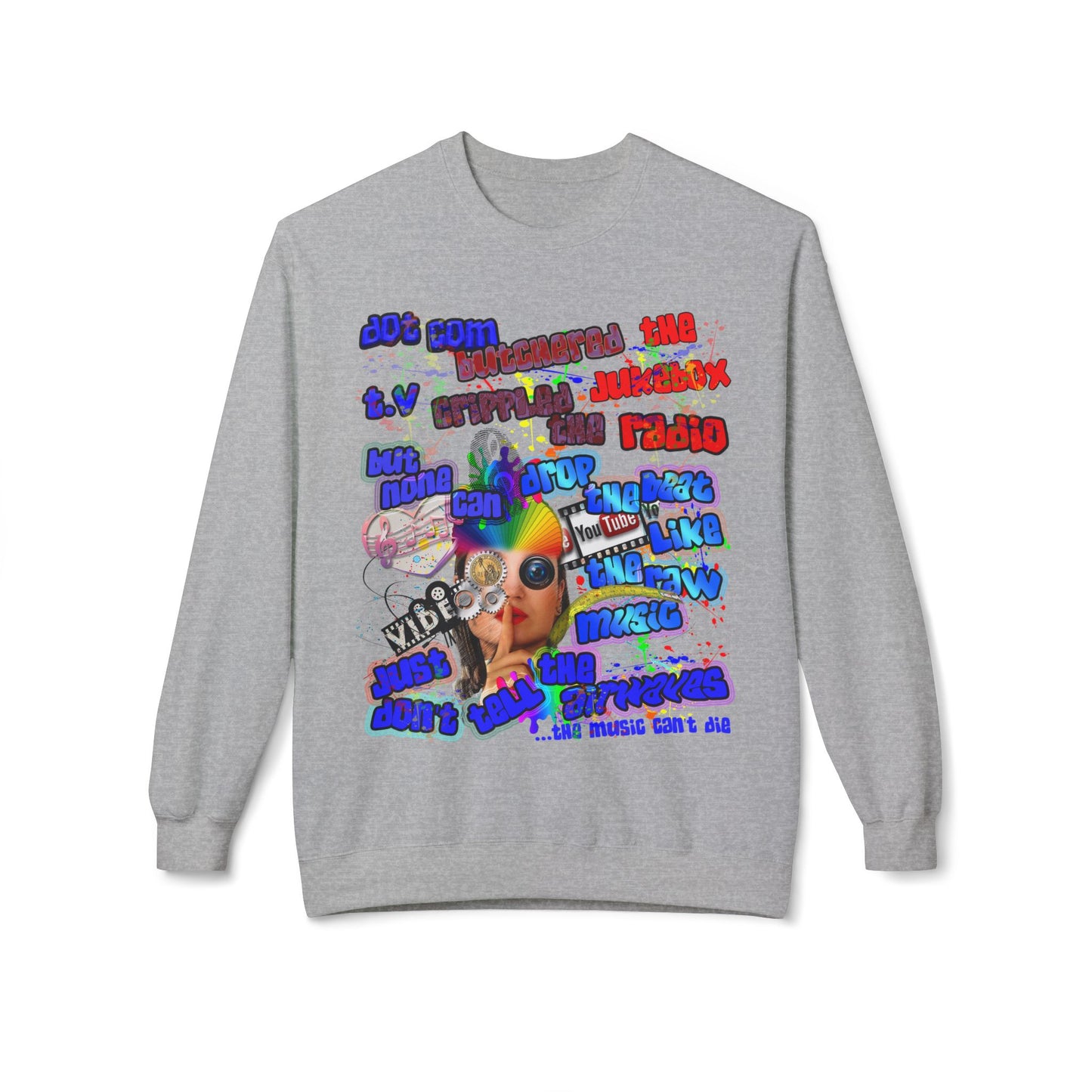 drop the beat - Unisex Midweight Softstyle Fleece Crewneck Sweatshirt