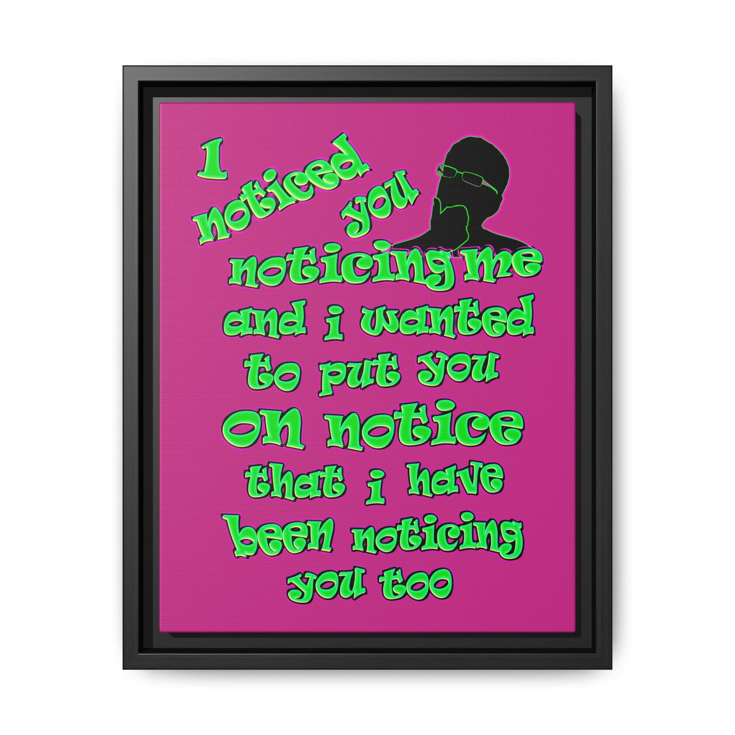 noticed you noticing - framed canvas art (pink)