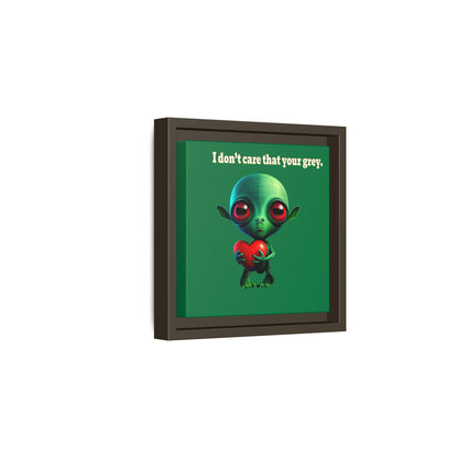 I don't care that your grey - framed canvas art (dark green)