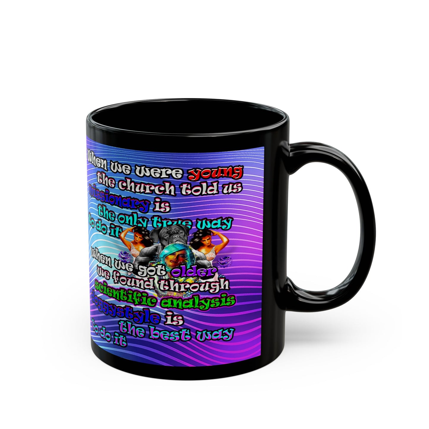 doggystyle - Black Mug (purple wave)