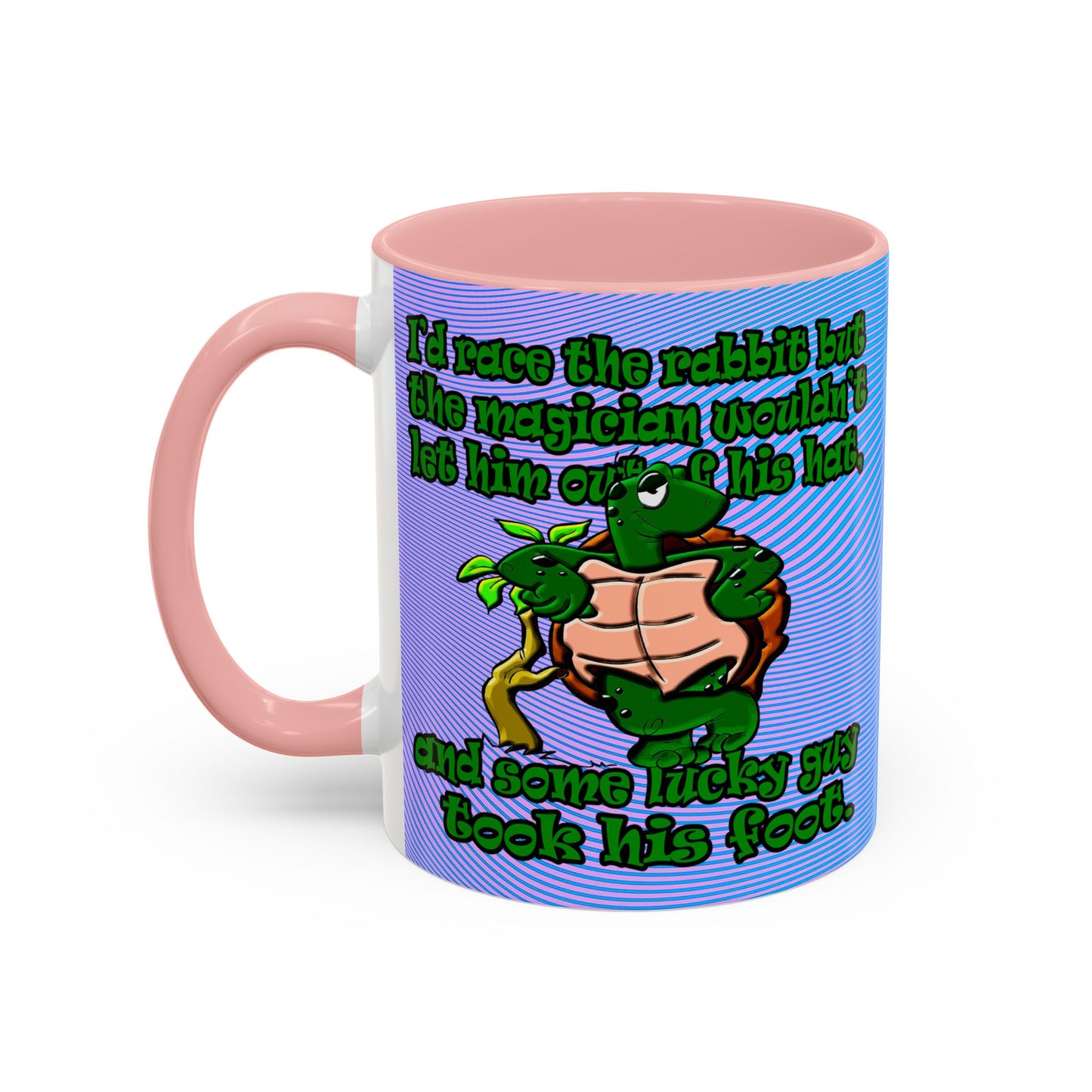 turtle race - Accent Mug (light blue-purple wave)