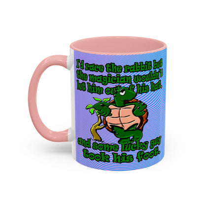 turtle race - Accent Mug (light blue-purple wave)