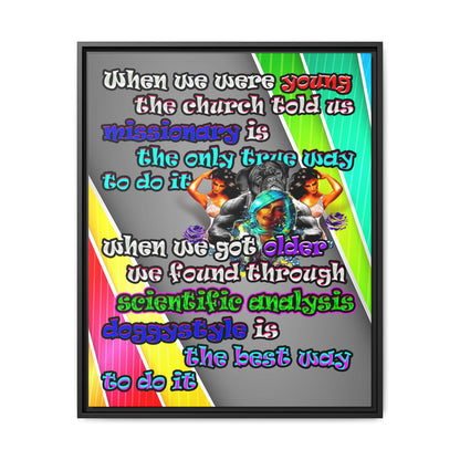 doggystyle - framed canvas art (rainbow split)