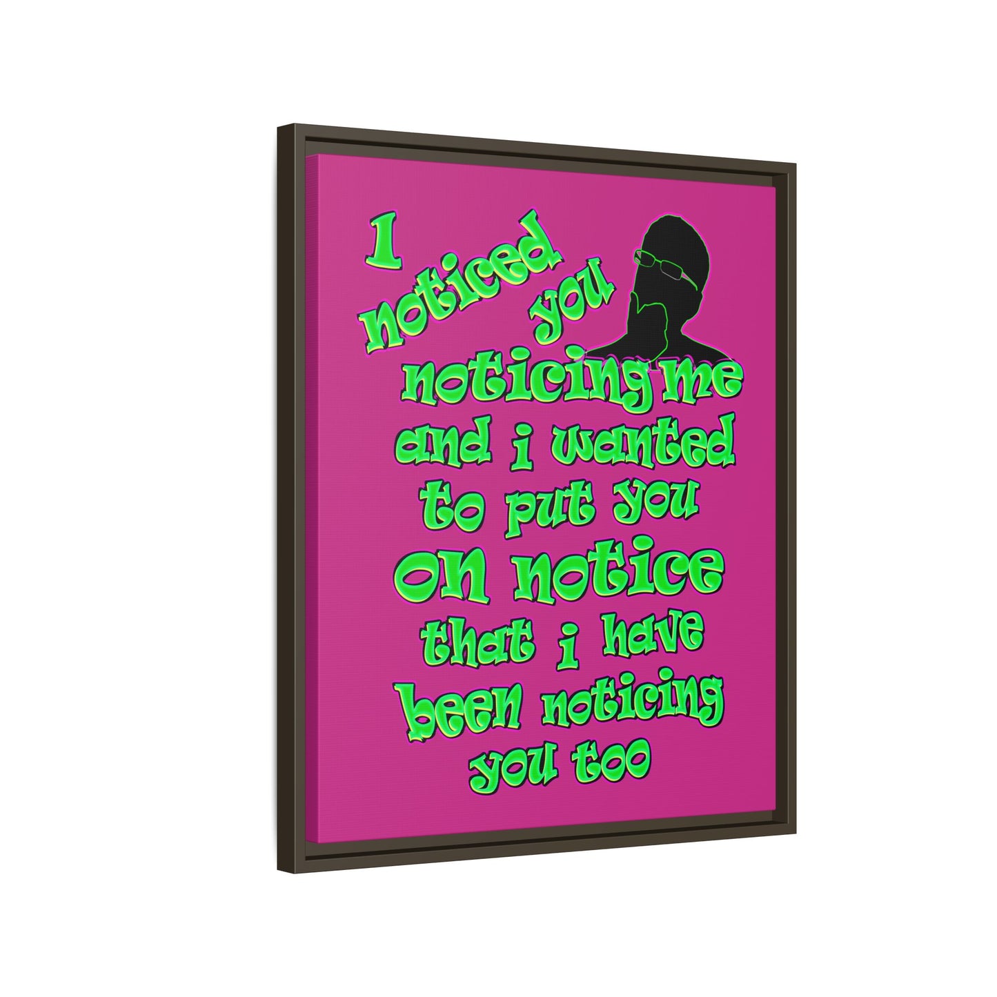 noticed you noticing - framed canvas art (pink)