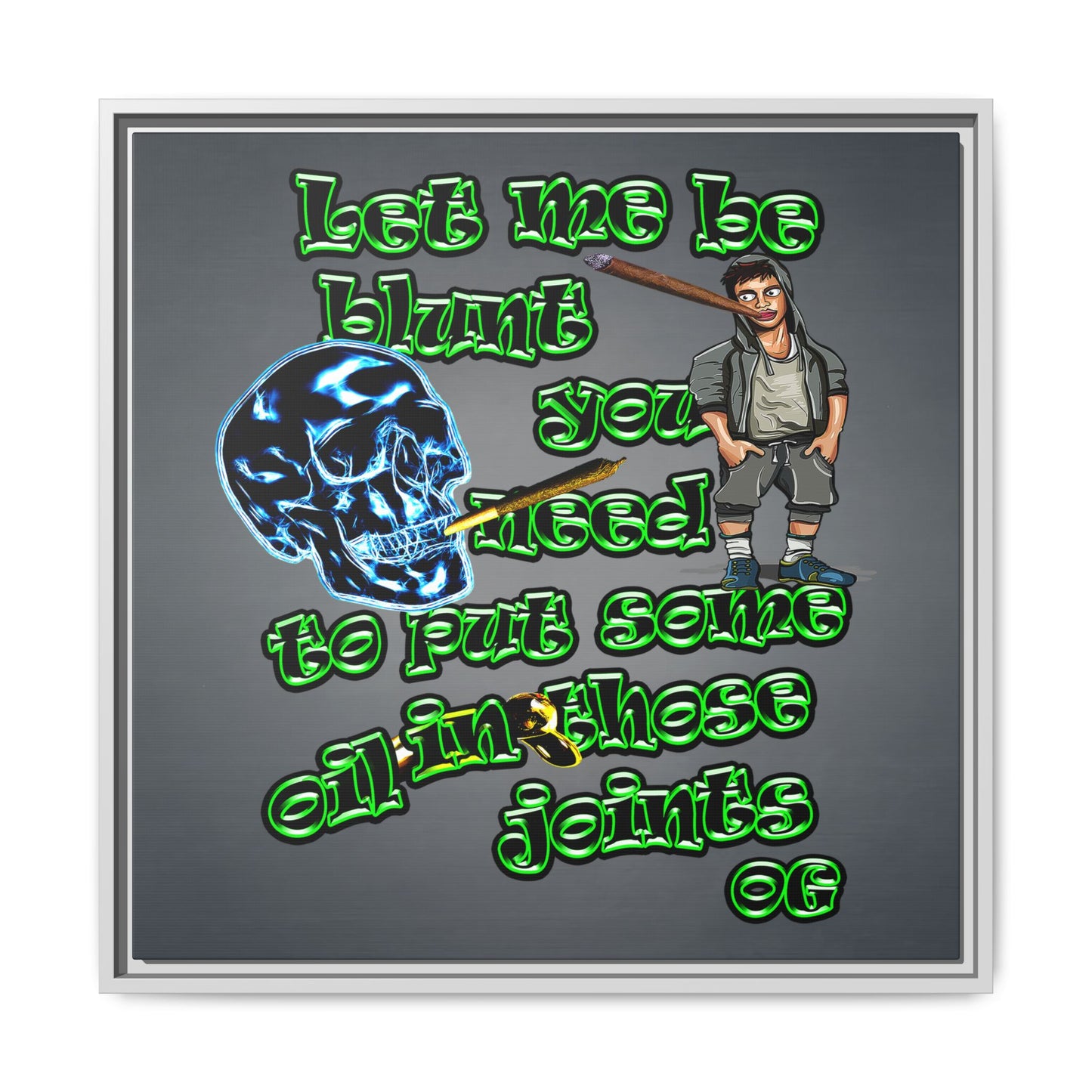 og - framed canvas art (grey-light grey)