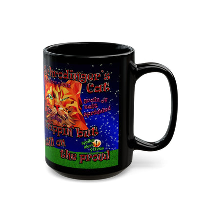 schrodinger's cat - Black Mug ('snoops' background)