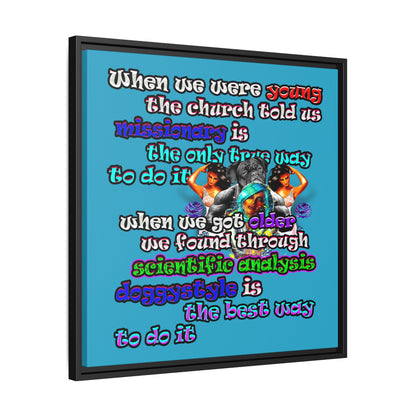 doggystyle - framed canvas art (turquoise)