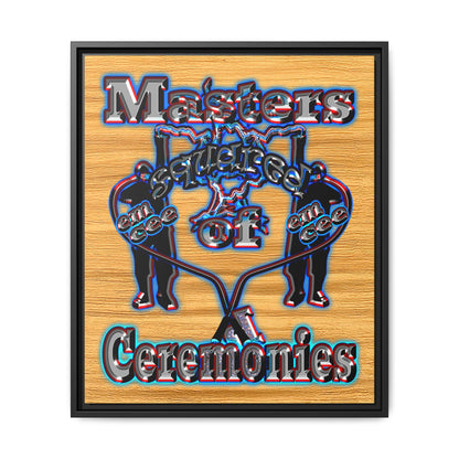em cee squared - framed canvas art (butterscotch wood finish)