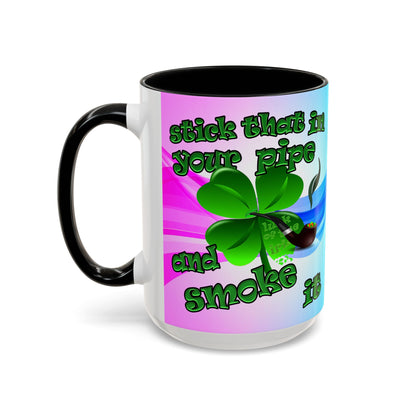 celtics logo - Accent Mug (light blue-pink wave)