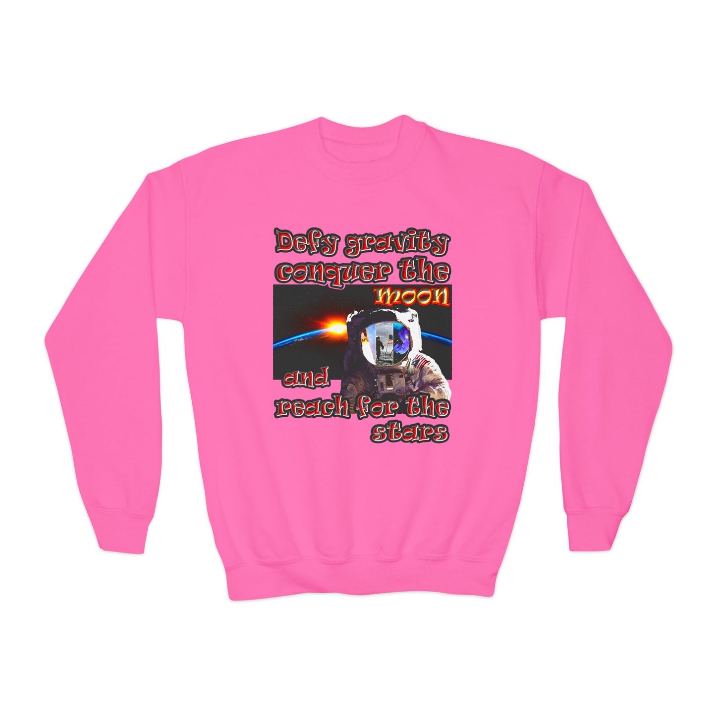 defy conquer reach - Youth Crewneck Sweatshirt