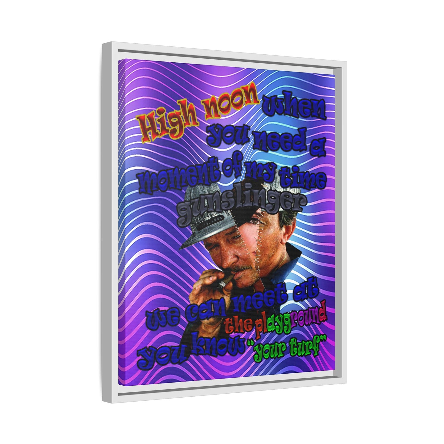 high noon - framed canvas art (purple wave)