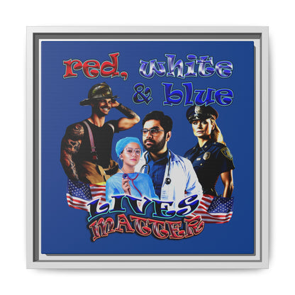 rw&b lives matter - framed canvas art (dark blue)