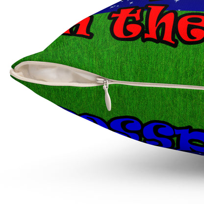donkeys and elephants - Spun Polyester Square Pillow - ('snoops' background)