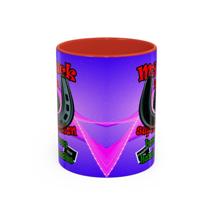 my luck - Accent Mug (purple-pink wave)
