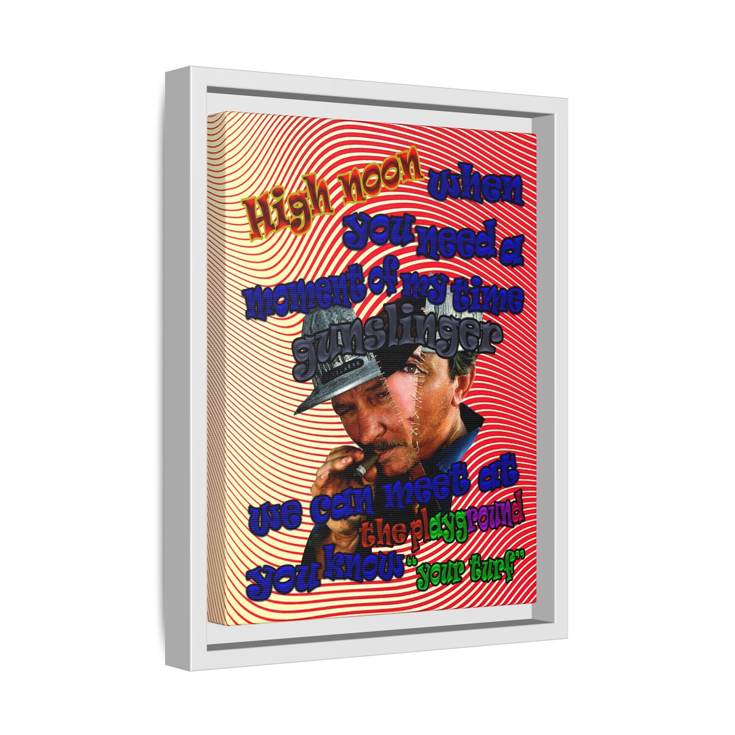 high noon - framed canvas art (yellow-orange wave)