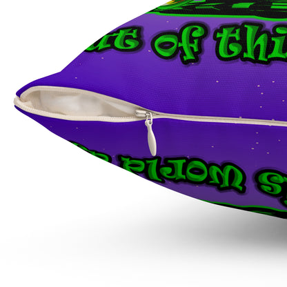 disc jockey - Spun Polyester Square Pillow - (purple-pink wave)