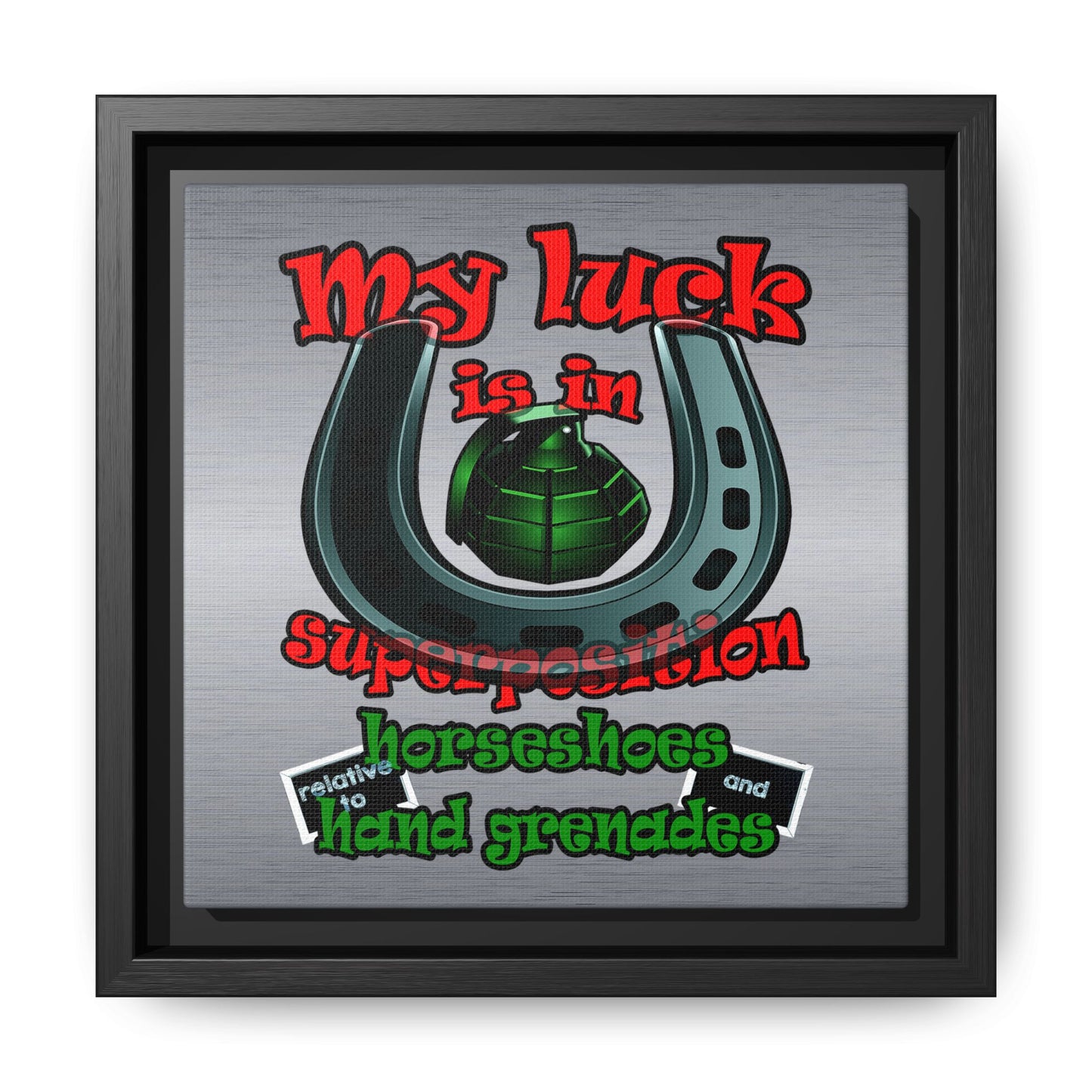 my luck - framed canvas art (brushed nickel)