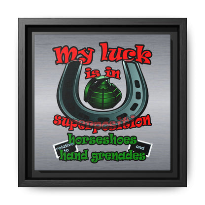my luck - framed canvas art (brushed nickel)