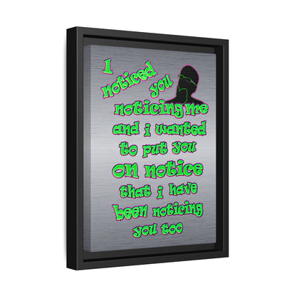 noticed you noticing - framed canvas art (brushed nickel)