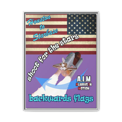 shoot for the stars - framed canvas art (light purple)