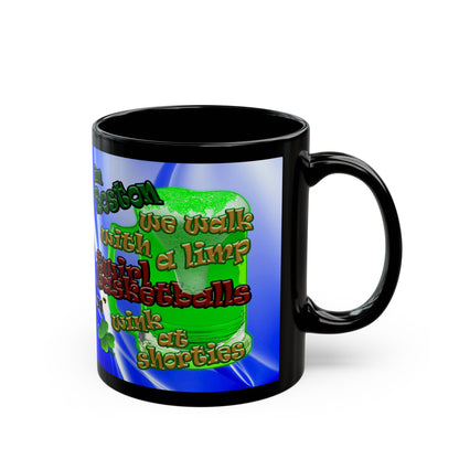 celtics logo - Black Mug (blue-white wave)