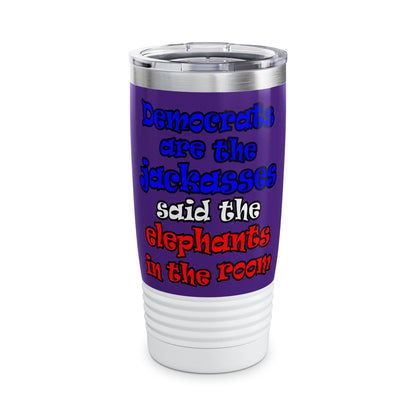 donkeys and elephants - Ringneck Tumbler, 20oz (purple)