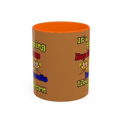 popping like popcorn - Accent Mug (light brown)