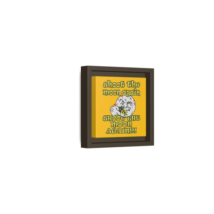 shoot the moon again - framed canvas art (yellow)