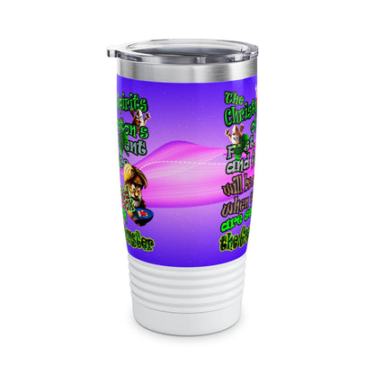 christmas spirits of boston - Ringneck Tumbler, 20oz (purple-pink wave)