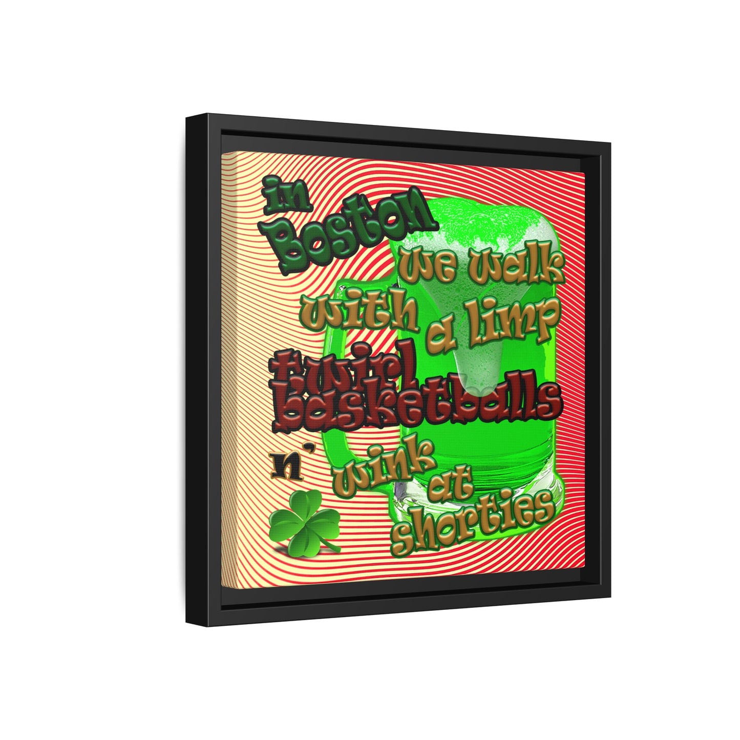 celtics logo - framed canvas art (yellow-orange wave)