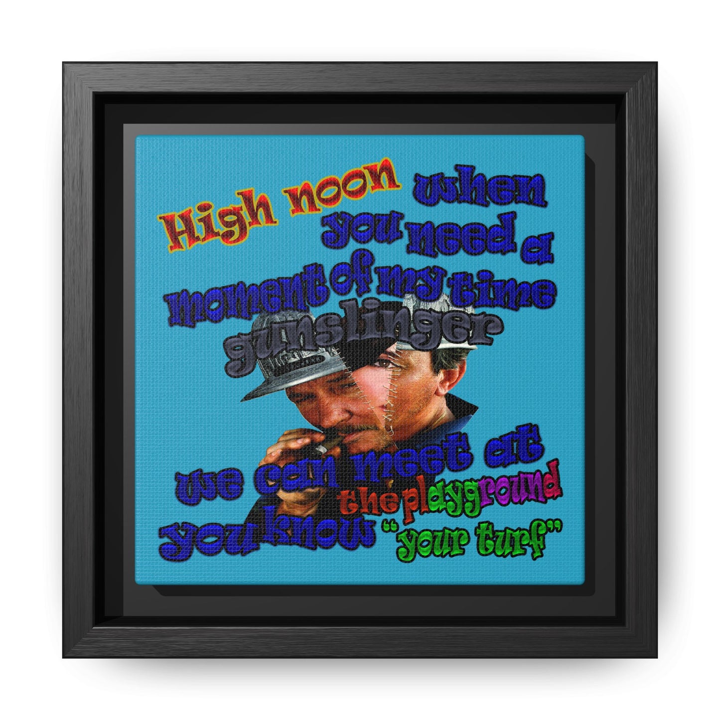 high noon - framed canvas art (turquoise)