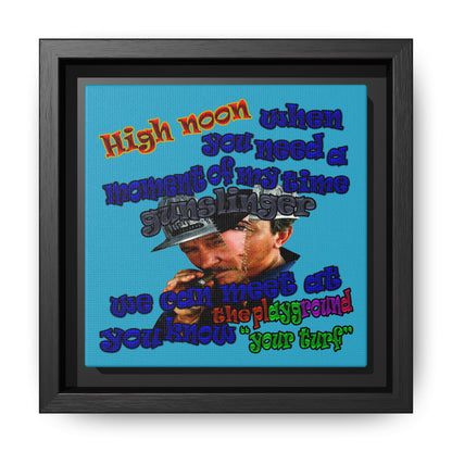 high noon - framed canvas art (turquoise)