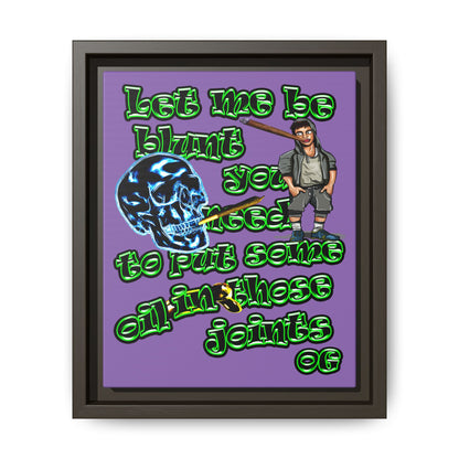 og - framed canvas art (light purple)