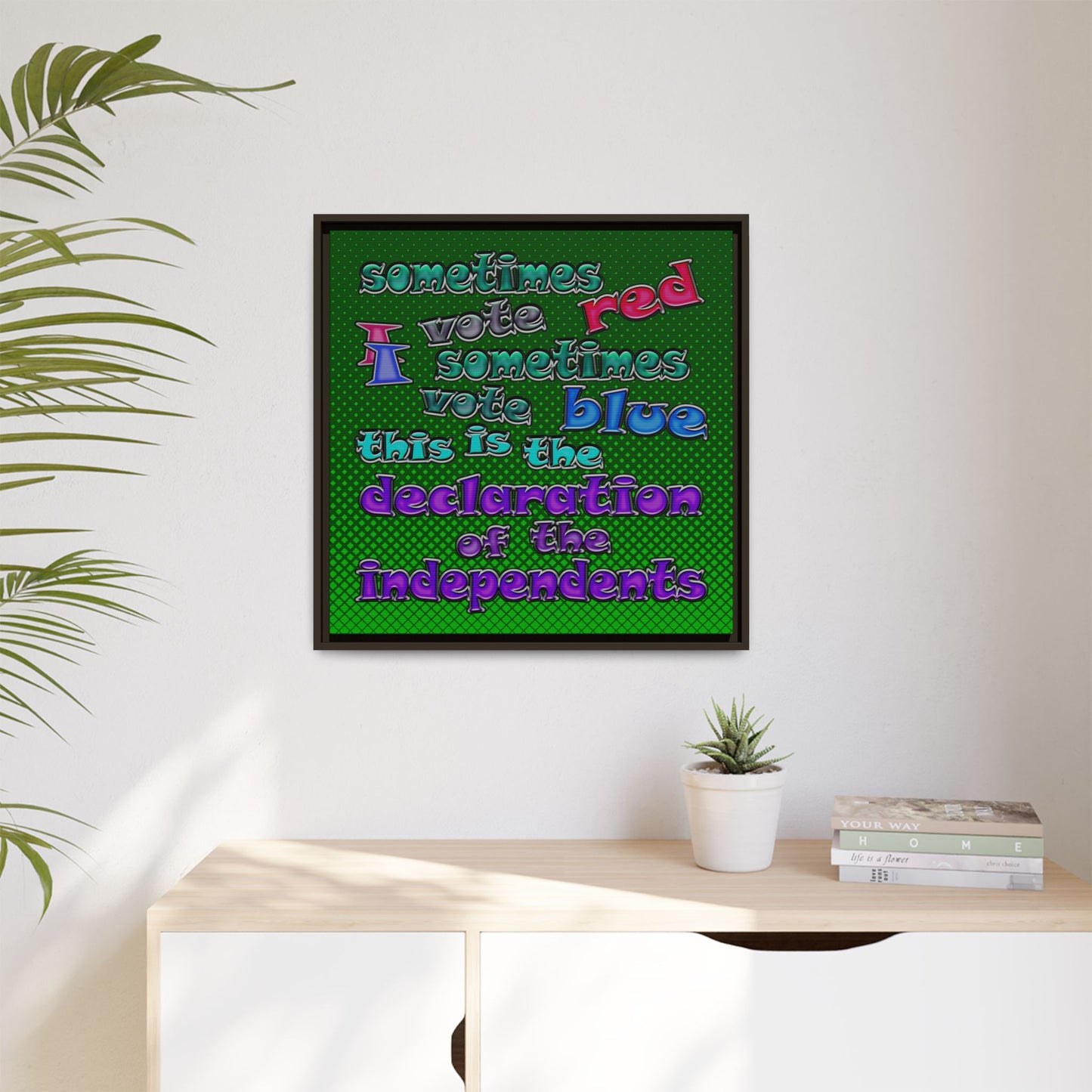 declaration of the independents - framed canvas art (logo green)