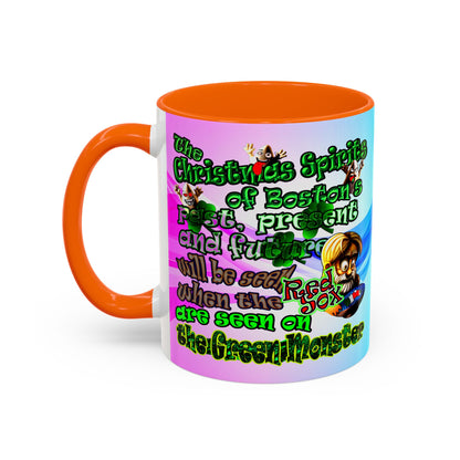 christmas spirits of boston - Accent Mug (light blue-pink wave)