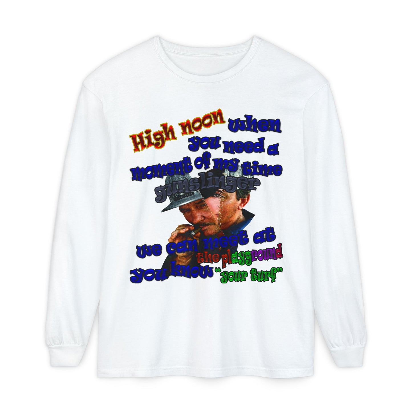 high noon - Unisex Garment-dyed Long Sleeve T-Shirt