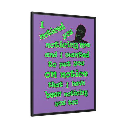 noticed you noticing - framed canvas art (light purple)
