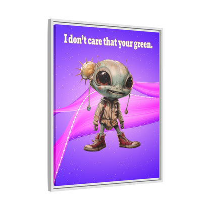 I don't care that your green - framed canvas art (purple-pink wave)