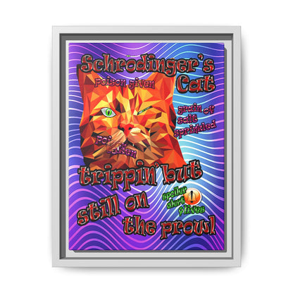 schrodinger's cat - framed canvas art (purple wave)