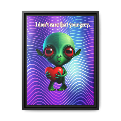 I don't care that your grey - framed canvas art (purple wave)