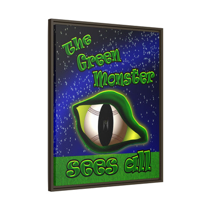 green monster - framed canvas art ('snoops' background)