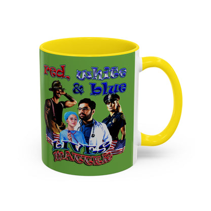 rw&b lives matter - Accent Mug (green)