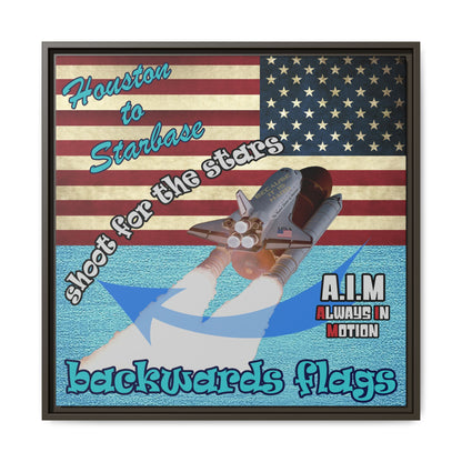 shoot for the stars - framed canvas art (faded blue)