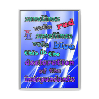 declaration of the independents - framed canvas art (blue-white wave)
