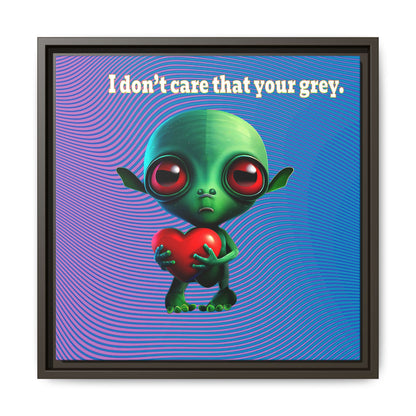 I don't care that your grey - framed canvas art (light blue-purple wave)